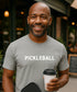 Classic Pickleball Stencil by Pepini Pickleball β athletic-heather-grey Casual Wear Pickleball T-Shirt front view